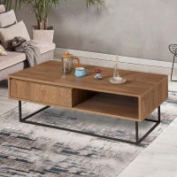 Τραπεζάκι σαλονιού Amedeo Megapap χρώμα καρυδί 120x60x43εκ.
