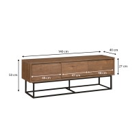 Έπιπλο τηλεόρασης Amedeo Megapap χρώμα καρυδί 140x40x50εκ.