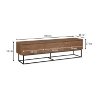 Έπιπλο τηλεόρασης Amedeo Megapap χρώμα καρυδί 180x40x50εκ.