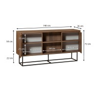 Μπουφές Amedeo Megapap χρώμα καρυδί 140x36x72εκ.