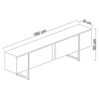 Έπιπλο τηλεόρασης Luxe Megapap χρώμα ανθρακί - χρυσό 180x30x50εκ.
