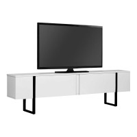 Έπιπλο τηλεόρασης Luxe Megapap χρώμα λευκό - μαύρο 180x30x50εκ.