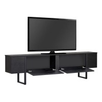 Έπιπλο τηλεόρασης Luxe Megapap χρώμα black wood 180x30x50εκ.