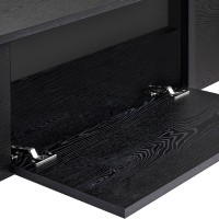 Έπιπλο τηλεόρασης Luxe Megapap χρώμα black wood 180x30x50εκ.
