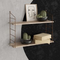 Ραφιέρα τοίχου Armoni Megapap χρώμα sacramento oak - καφέ μέταλλο 72x20x58εκ.