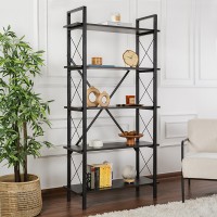 Βιβλιοθήκη Elysian Megapap χρώμα black wood 90x33,5x180εκ.