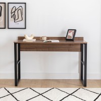 Γραφείο εργασίας Rana Megapap χρώμα καρυδί - μαύρο 120x60x78,8εκ.