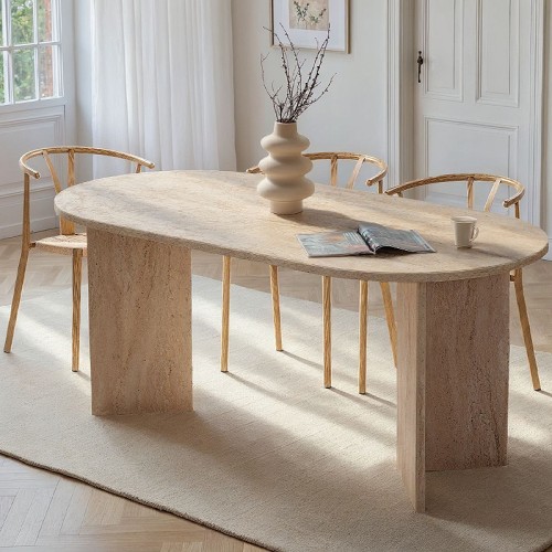Τραπέζι Sablin Megapap χρώμα travertine 180x89,5x75εκ.