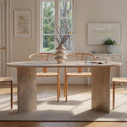 Τραπέζι Sablin Megapap χρώμα travertine 180x89,5x75εκ.