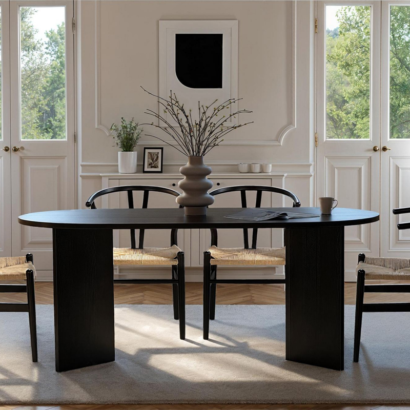 Τραπέζι Sablin Megapap χρώμα black wood 180x89,5x75εκ.