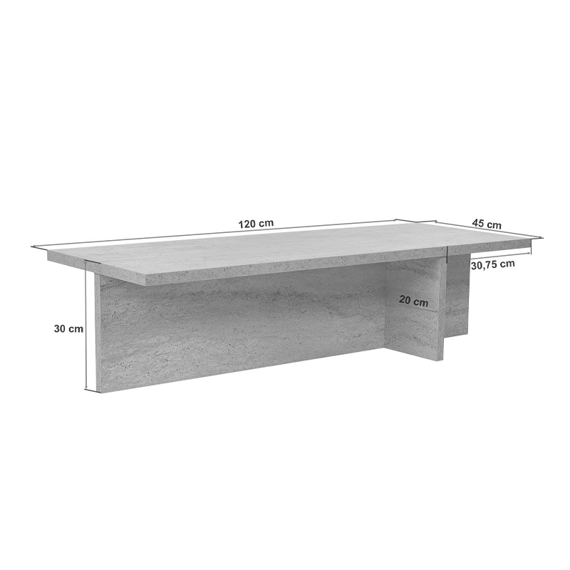 Τραπεζάκι σαλονιού Harbor Megapap χρώμα sapphire oak 120x45x30εκ.