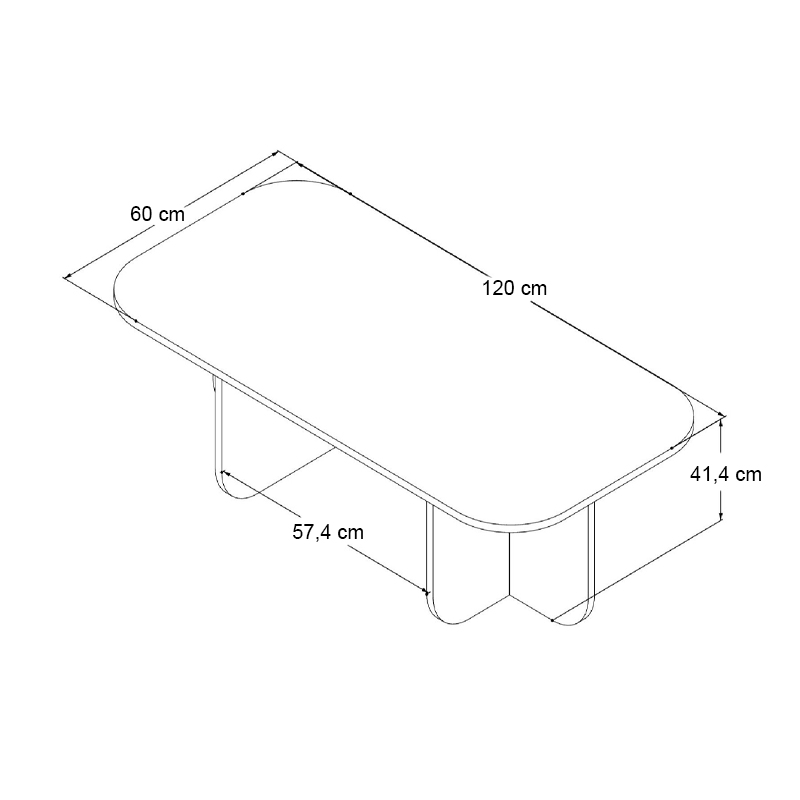 Τραπεζάκι σαλονιού Becaj Megapap χρώμα sapphire oak 120x60x41,4εκ.
