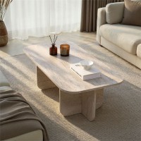 Τραπεζάκι σαλονιού Becaj Megapap χρώμα travertine 120x60x41,4εκ.
