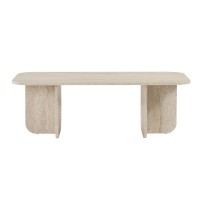 Τραπεζάκι σαλονιού Becaj Megapap χρώμα travertine 120x60x41,4εκ.