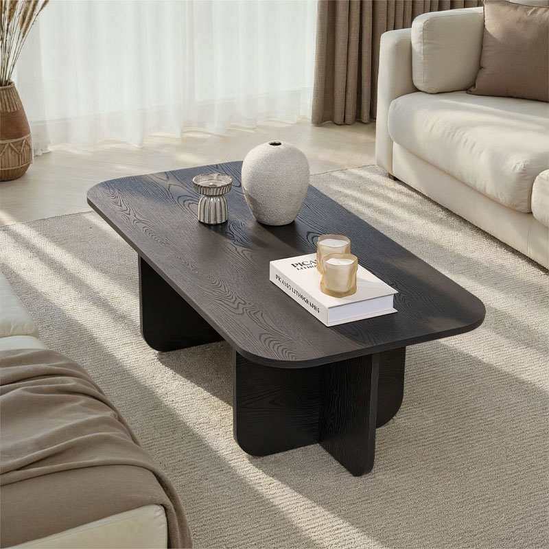 Τραπεζάκι σαλονιού Becaj Megapap χρώμα black wood 120x60x41,4εκ.