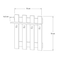 Κρεμάστρα τοίχου Carina Megapap χρώμα sapphire oak 70x18x70εκ.