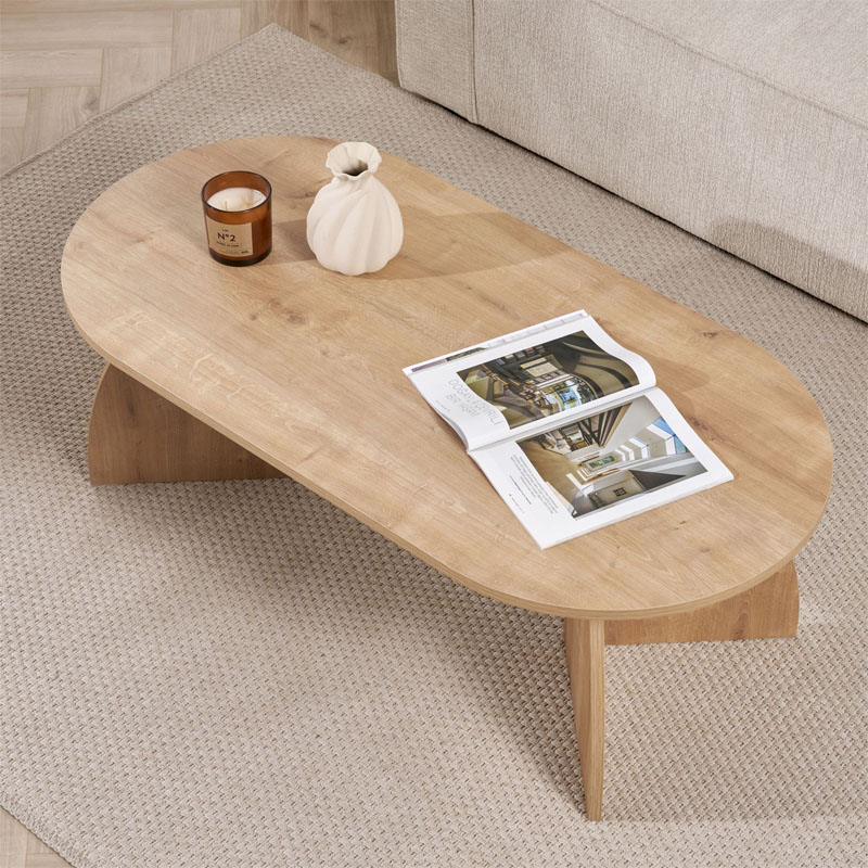 Τραπεζάκι σαλονιού Melina Megapap χρώμα sapphire oak 120x60x40εκ.