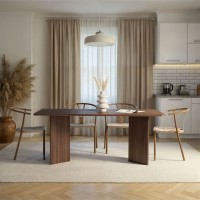 Τραπέζι Linza Megapap χρώμα καρυδί 180x90x75εκ.