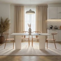 Τραπέζι Linza Megapap χρώμα λευκό 180x90x75εκ.