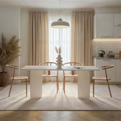 Τραπέζι Linza Megapap χρώμα λευκό 180x90x75εκ.