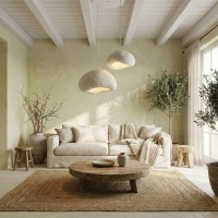 Φωτιστικό οροφής Loval Megapap E27 fiberglass δίφωτο χρώμα λευκό Ø70x115εκ.