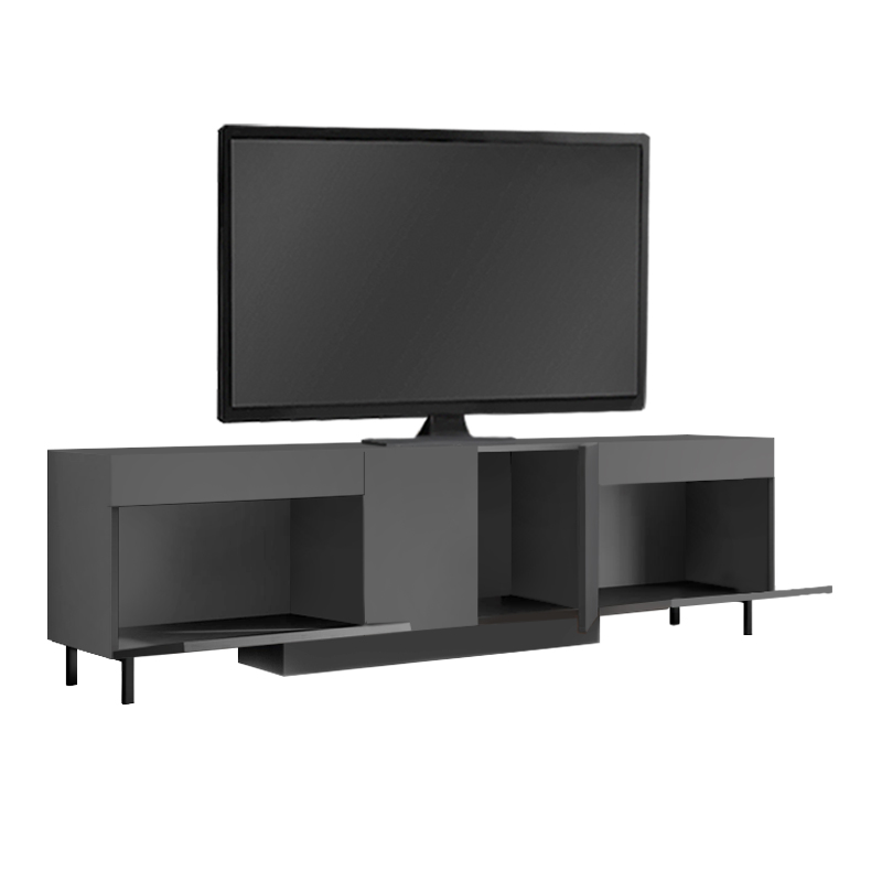 Έπιπλο τηλεόρασης Arlen Megapap με Led Rgb χρώμα ανθρακί 180x32x50εκ.