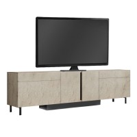 Έπιπλο τηλεόρασης Arlen Megapap με Led Rgb χρώμα travertine 180x32x50εκ.