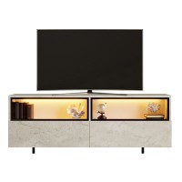 Έπιπλο τηλεόρασης Eco Megapap με Led Rgb χρώμα travertine 180x32x67εκ.