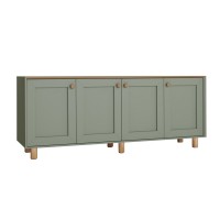 Μπουφές Bohemian Megapap χρώμα πράσινο - φυσικό οξιάς 180x40x75εκ.