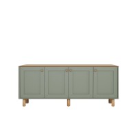 Μπουφές Bohemian Megapap χρώμα πράσινο - φυσικό οξιάς 180x40x75εκ.