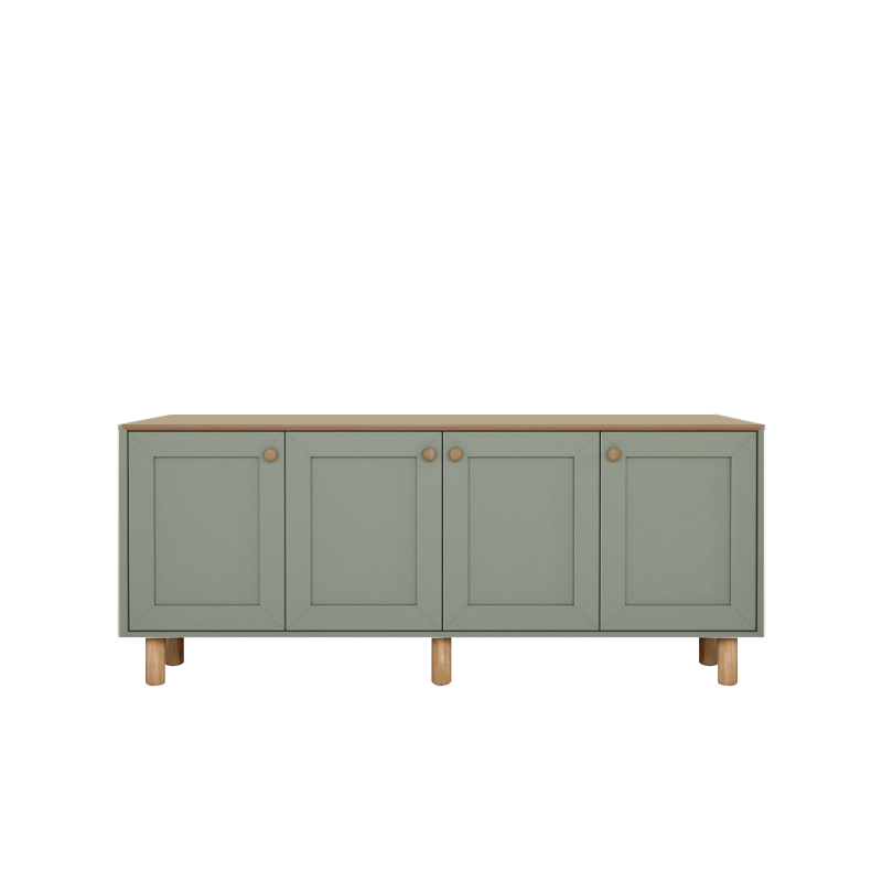 Μπουφές Bohemian Megapap χρώμα πράσινο - φυσικό οξιάς 180x40x75εκ.