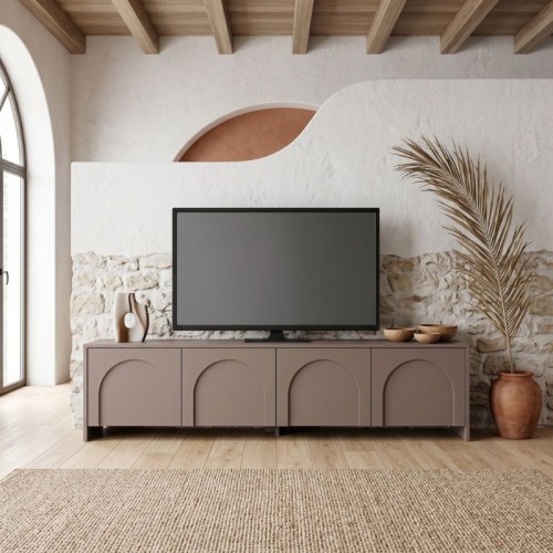 Έπιπλο τηλεόρασης Aurelia Megapap χρώμα μόκα 180x32x45εκ.