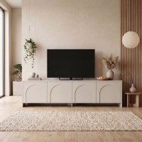 Έπιπλο τηλεόρασης Aurelia Megapap χρώμα κρεμ 180x32x45εκ.
