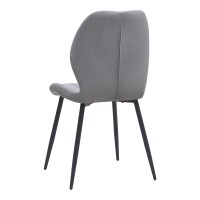 Καρέκλα τραπεζαρίας Valena Megapap elephant grey ύφασμα - μεταλλικό μαύρο πόδι 48x58x87εκ.