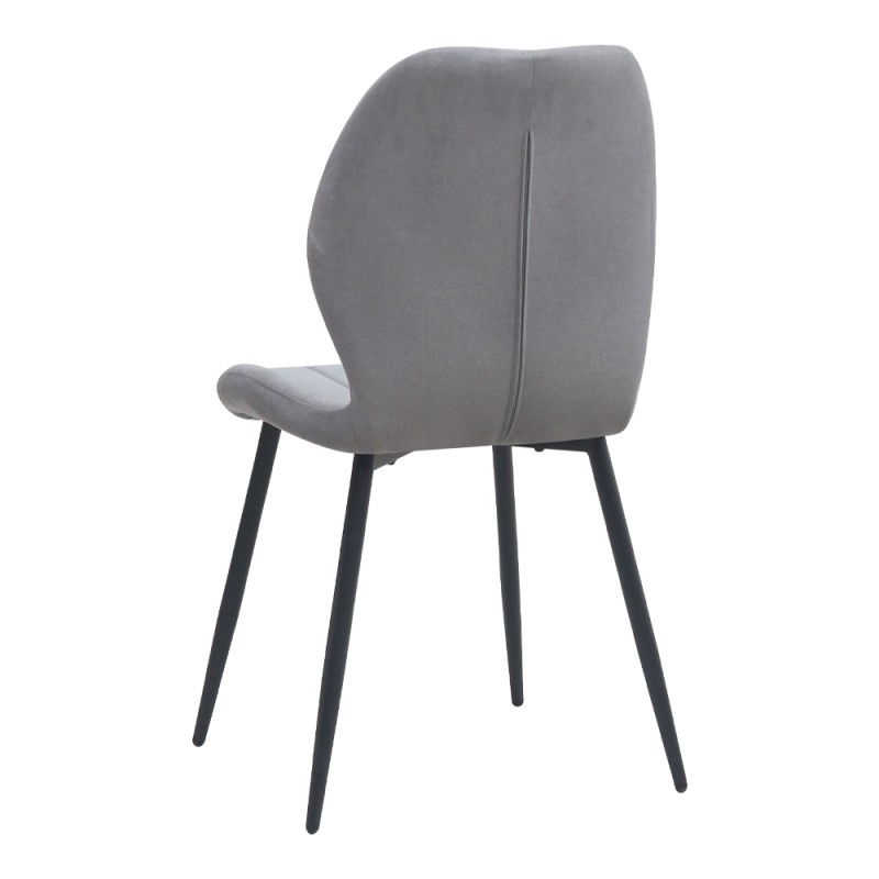 Καρέκλα τραπεζαρίας Valena Megapap elephant grey ύφασμα - μεταλλικό μαύρο πόδι 48x58x87εκ.