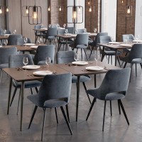 Καρέκλα τραπεζαρίας Firenze Megapap ανθρακί ύφασμα - μεταλλικό μαύρο πόδι 51x60x81εκ.