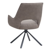 Πολυθρόνα τραπεζαρίας Alessia Megapap περιστρεφόμενη elephant grey ύφασμα - μεταλλικό μαύρο πόδι 58x66x85εκ.
