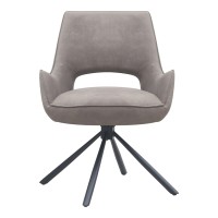 Πολυθρόνα τραπεζαρίας Alessia Megapap περιστρεφόμενη elephant grey ύφασμα - μεταλλικό μαύρο πόδι 58x66x85εκ.