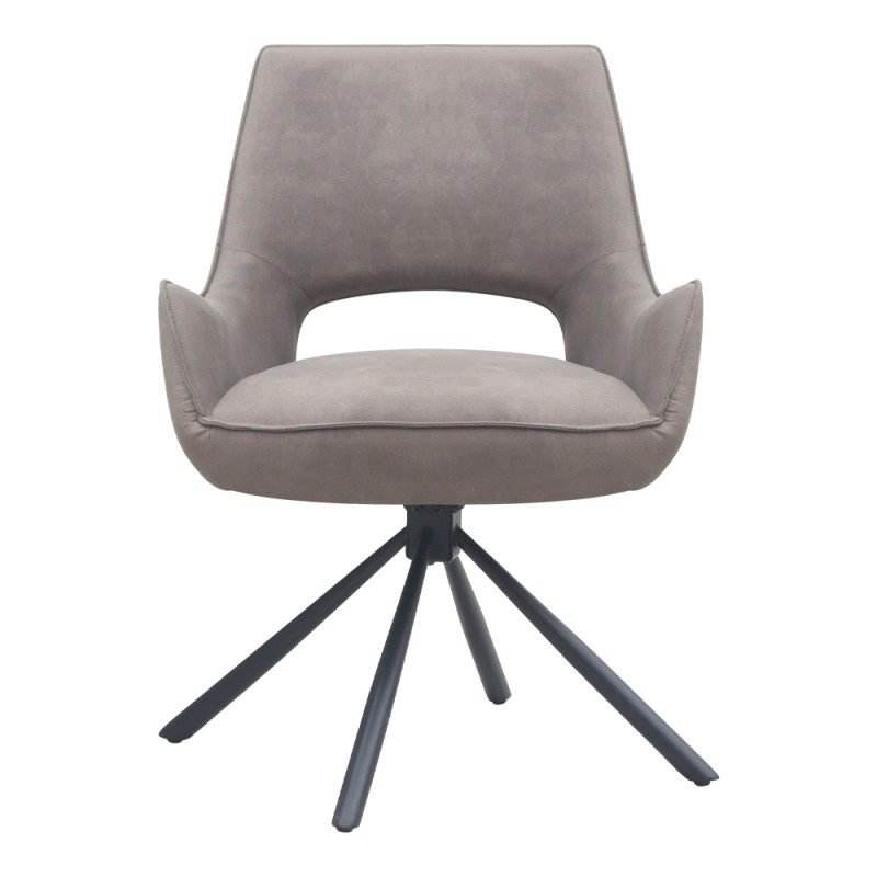 Πολυθρόνα τραπεζαρίας Alessia Megapap περιστρεφόμενη elephant grey ύφασμα - μεταλλικό μαύρο πόδι 58x66x85εκ.