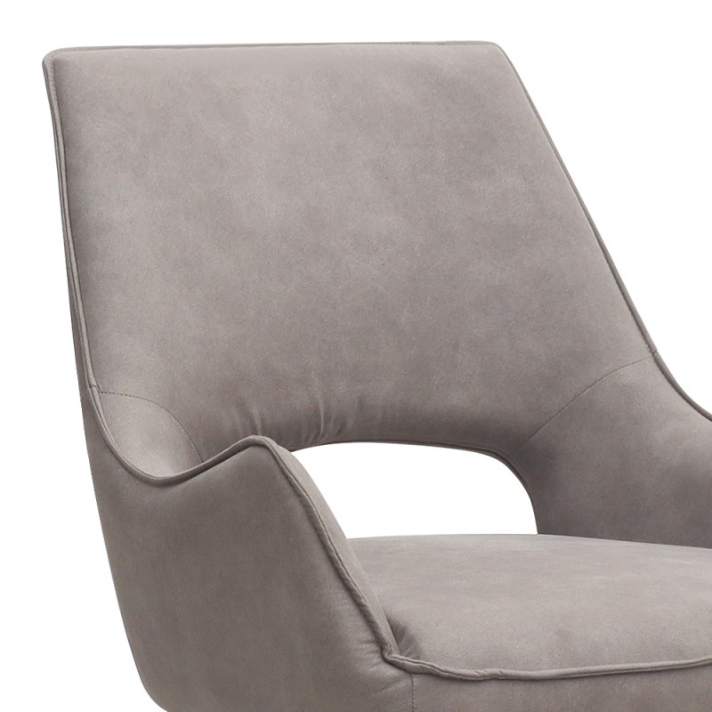 Πολυθρόνα τραπεζαρίας Alessia Megapap περιστρεφόμενη elephant grey ύφασμα - μεταλλικό μαύρο πόδι 58x66x85εκ.