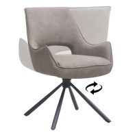 Πολυθρόνα τραπεζαρίας Alessia Megapap περιστρεφόμενη elephant grey ύφασμα - μεταλλικό μαύρο πόδι 58x66x85εκ.