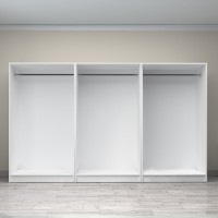 Ντουλάπα ρούχων Victoria Megapap εξάφυλλη χρώμα λευκό 300x60x181εκ.