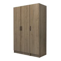 Ντουλάπα ρούχων Vivian Megapap τρίφυλλη χρώμα καρυδί 120x51,8x181εκ.
