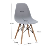 Σετ τραπεζαρία 5τμχ Rubes - Nova Megapap χρώμα φυσικό οξιάς - γκρι Ø100x78εκ.