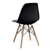 Σετ τραπεζαρία 5τμχ Allos - Nova Megapap χρώμα sapphire oak - μαύρο 75x75x77εκ.