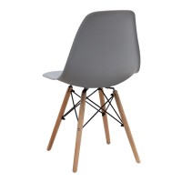 Σετ τραπεζαρία 5τμχ Allos - Nova Megapap χρώμα sapphire oak - γκρι 75x75x77εκ.