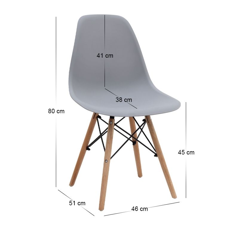 Σετ τραπεζαρία 5τμχ Allos - Nova Megapap χρώμα sapphire oak - γκρι 75x75x77εκ.