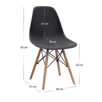 Σετ τραπεζαρία 5τμχ Darlen - Nova Megapap χρώμα λευκό - μαύρο 125x72x74εκ.