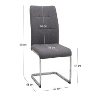 Σετ τραπεζαρία 5τμχ Darlen - Laura Megapap χρώμα λευκό - γκρι 125x72x74εκ.