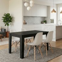 Σετ τραπεζαρία 5τμχ Darlen - Nova Megapap χρώμα sencron black - λευκό 125x72x74εκ.